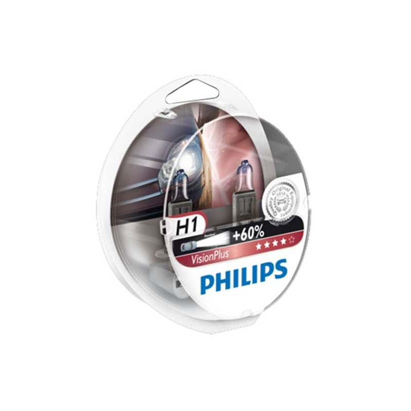 Philips 12V lempučių H1 55W VisionPlus komplektas