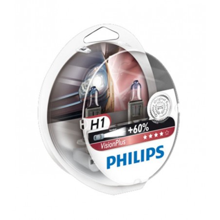 Philips 12V lempučių H1 55W VisionPlus komplektas