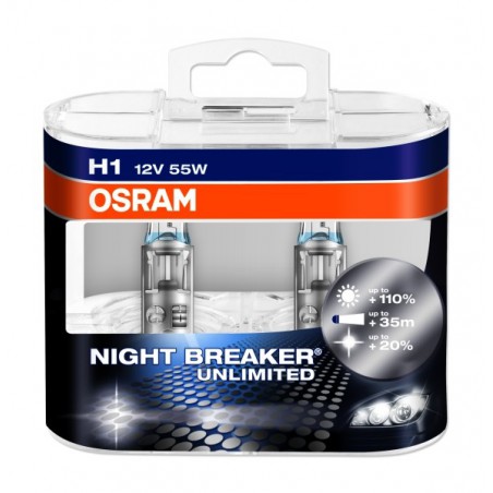 Lemputė 12V, priekinių žibintų H1 Night Breaker Unlimited