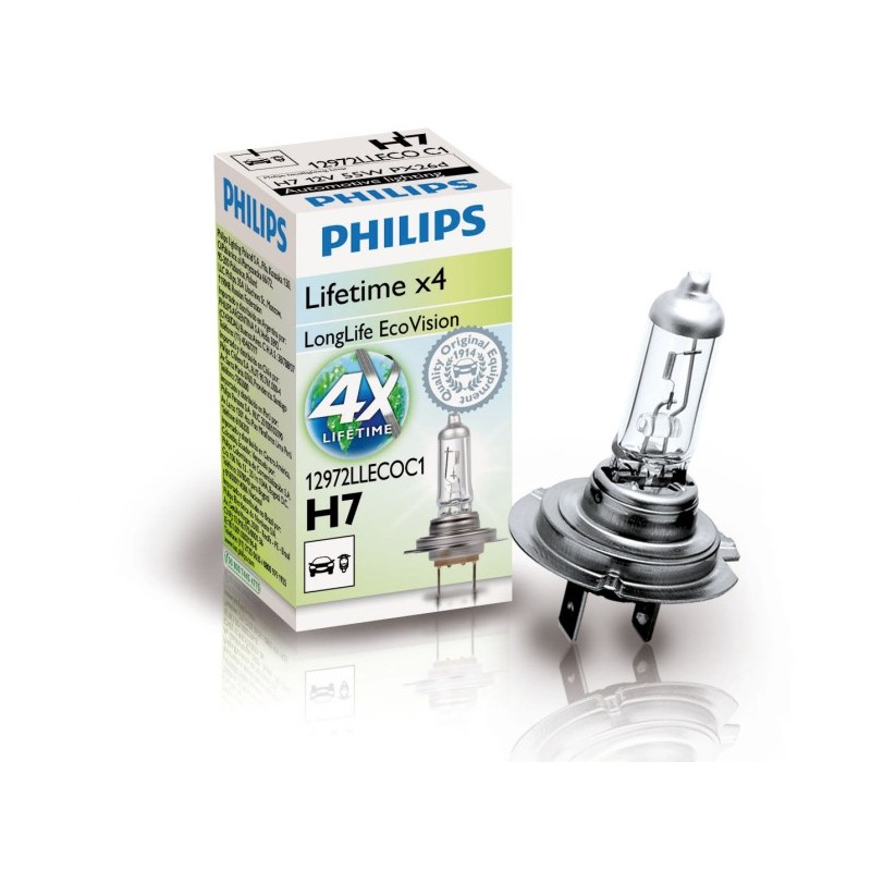 Lemputė 12V Philips H7 55W LongerLife EcoVision