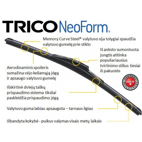 TRICO NEOFORM naujoviškas dizainas