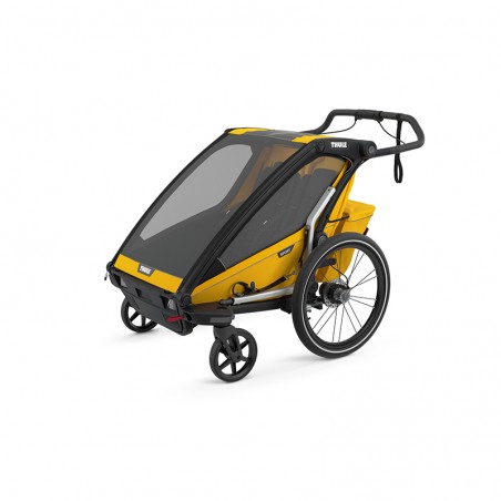 Thule Chariot Sport 2 geltonos spalvos skirtas pasivaikščiojimui
