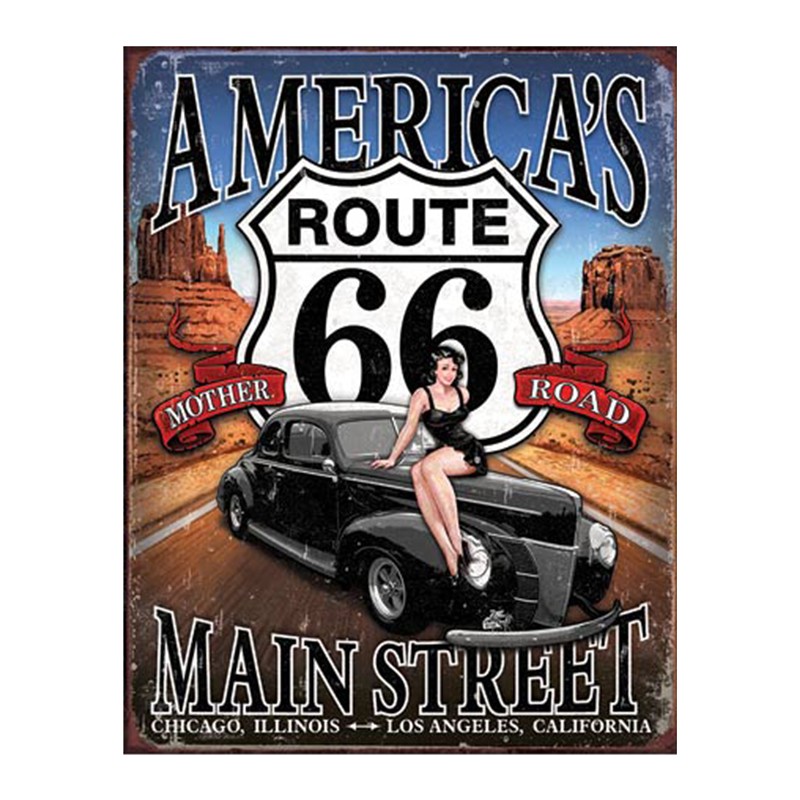 Sienų dekoravimo ženklas Route 66 - America's Main Street