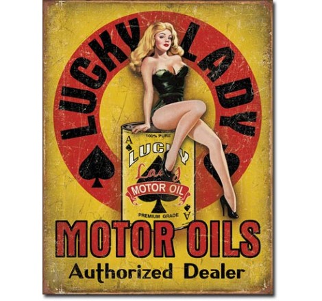 Sienų dekoravimo ženklas Lucky Lady Motor Oil