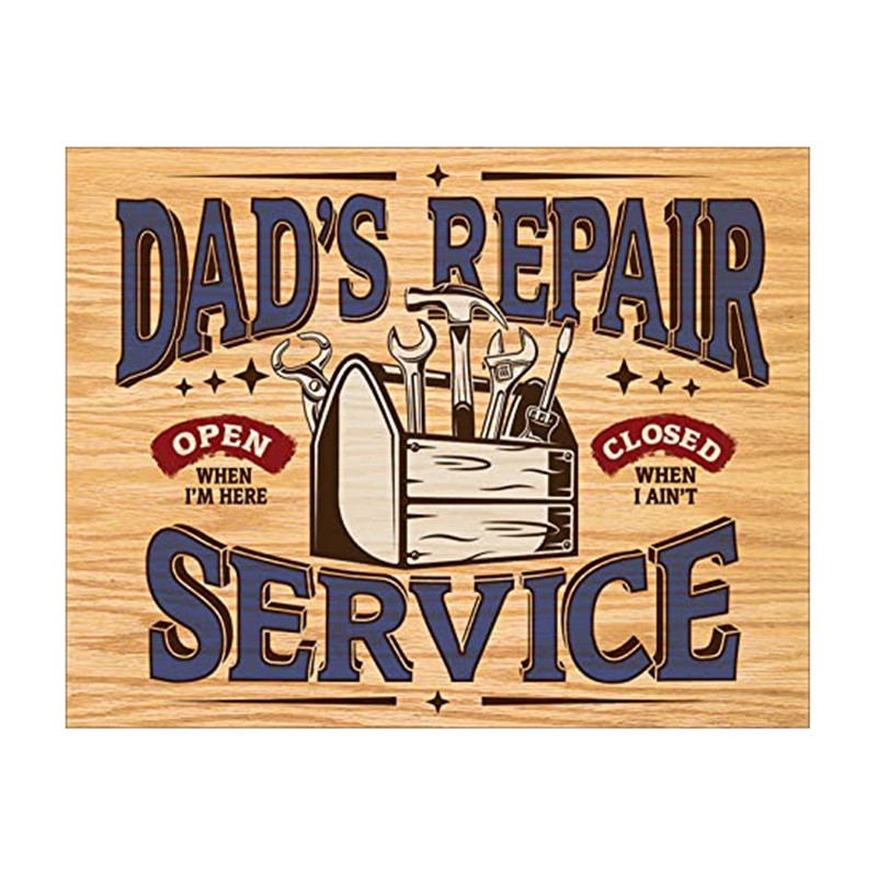 Sienų dekoravimo ženklas Dad's Repair Service