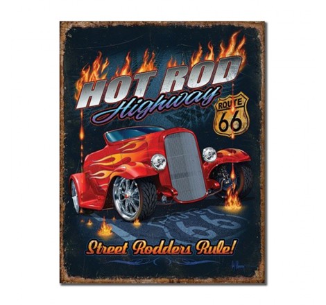 Sienų dekoravimo ženklas Hot Rod HWY - 66
