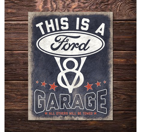 Sienų dekoravimo ženklas Ford Garage V8