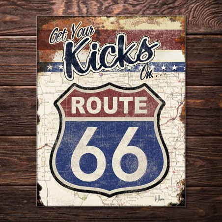 Sienų dekoravimo ženklas Route 66 Kicks On