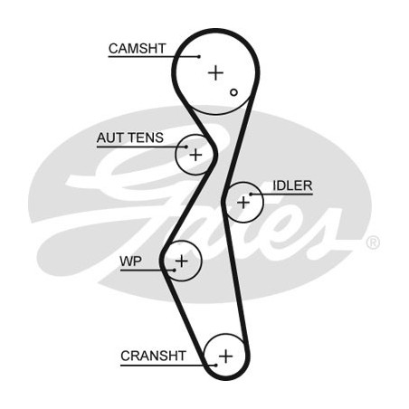 Skirstymo diržo komplektas Gates K025672XS