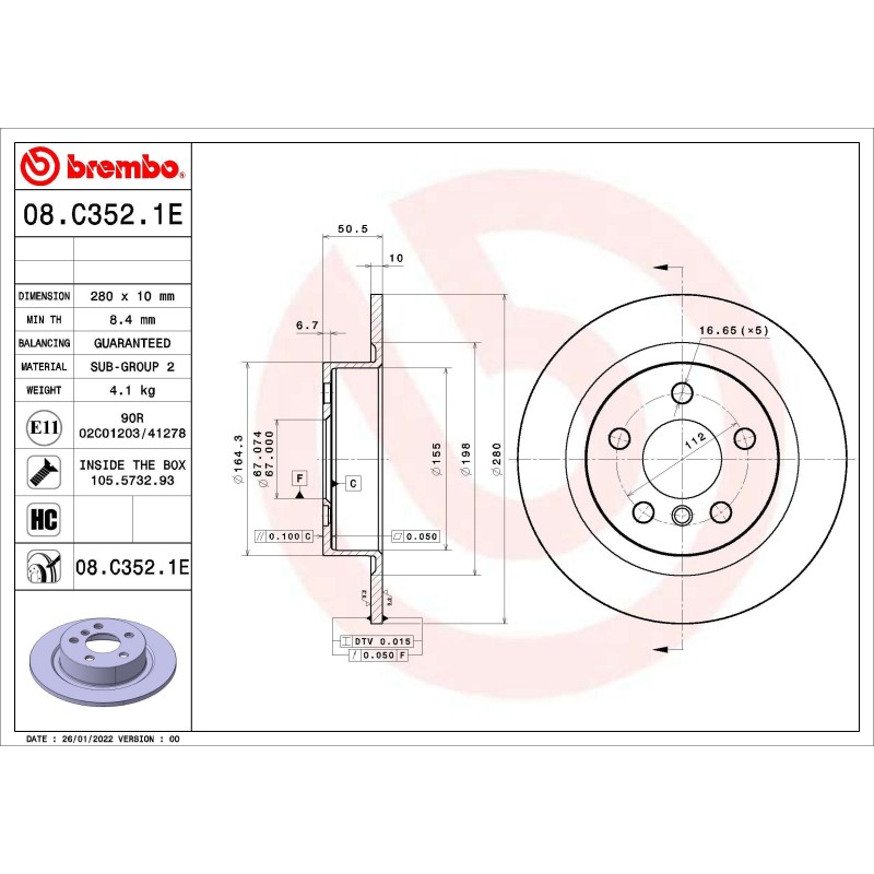 EV stabdžių komplektas Brembo KT 08 012