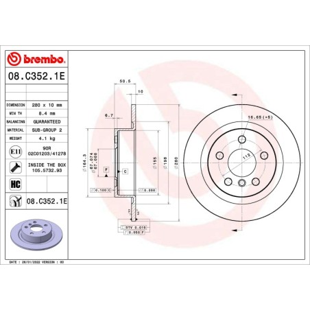 EV stabdžių komplektas Brembo KT 08 012