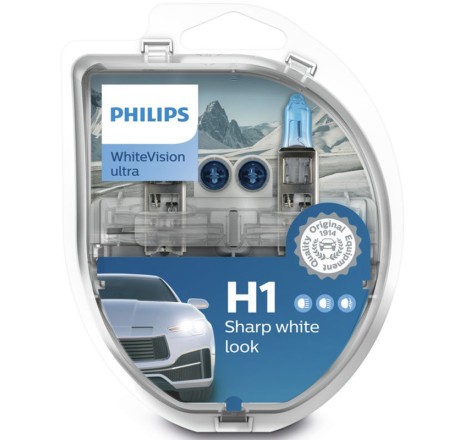 Philips lempučių komplektas H1 55W 12V WhiteVision Ultra