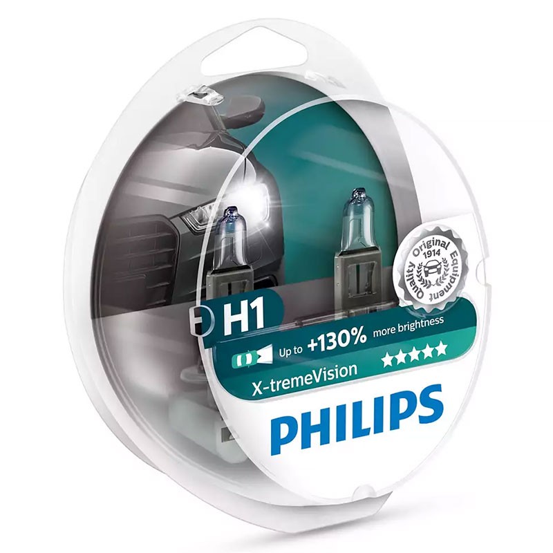 Philips 12V lempučių komplektas H1 55W X-tremeVision