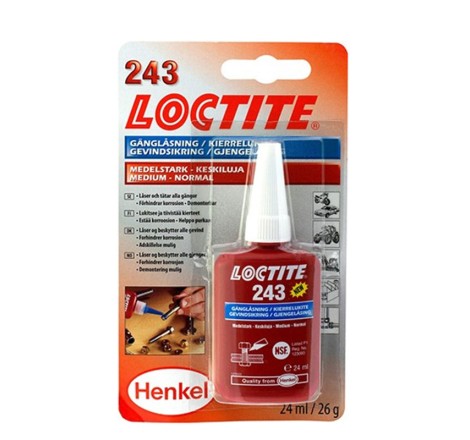 Sriegių fiksavimo klijai Loctite 243 (24ml) vidutinio stiprumo