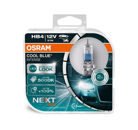 Osram lempučių komplektas HB4 55W 12V Cool Blue Intense NG