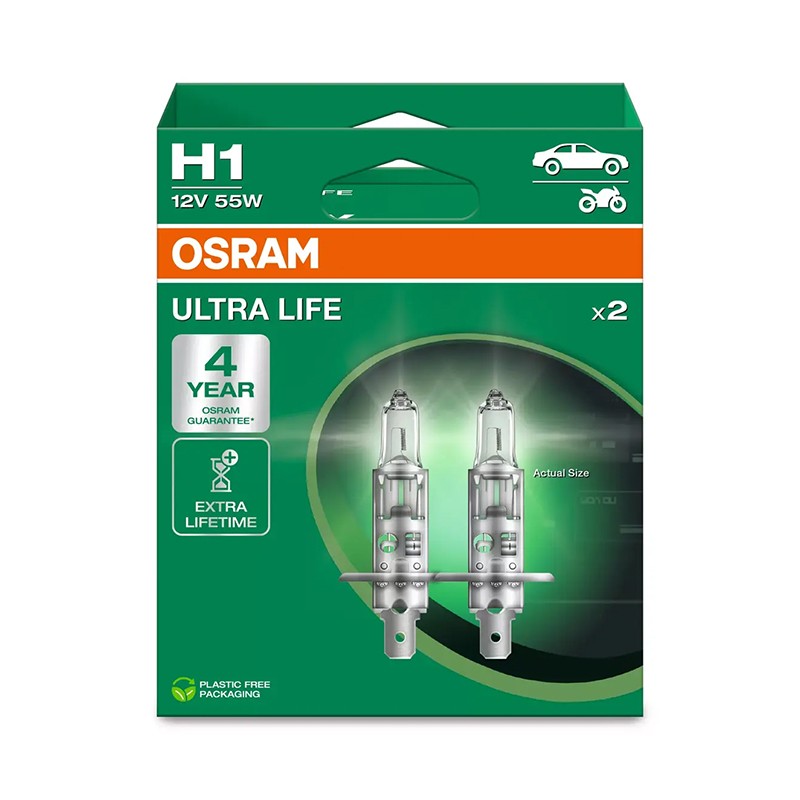 Osram lempučių komplektas H1 55W 12V Ultra Life