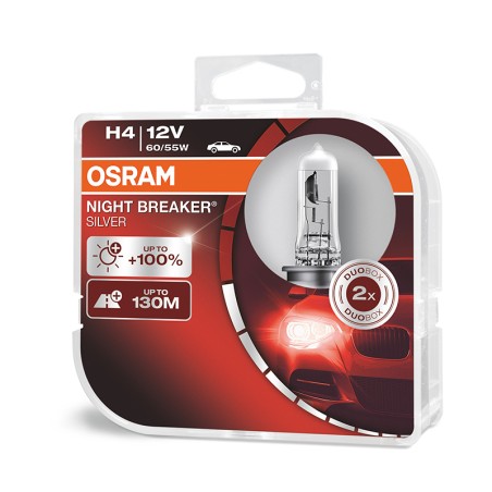 Osram lempučių komplektas H4 60/55W 12V Night Breaker Silver